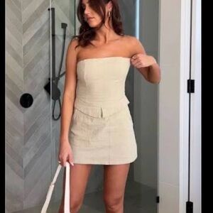Sabo Skirt Beige Strapless Mia Dress Size L